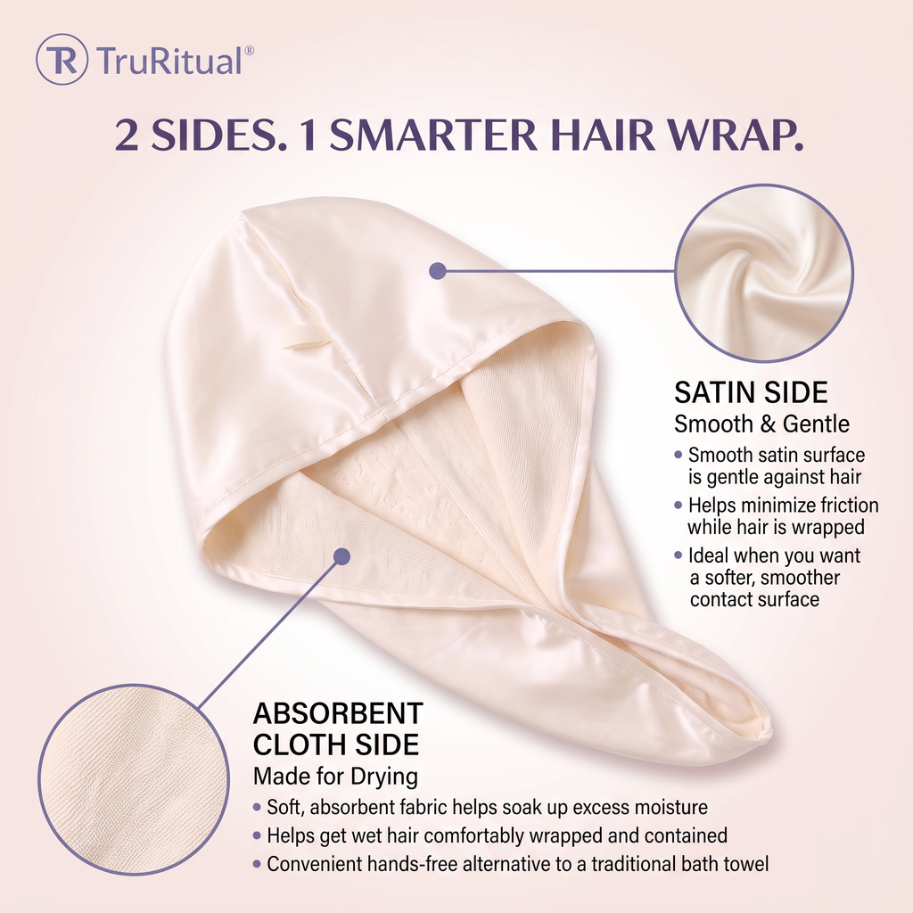 TruRitual Dual-Sided Reversible Hair Towel